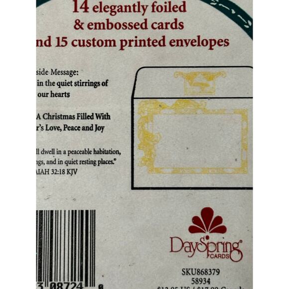 DaySpring Christmas Cards 2 Boxes of 14 Angels Religious Card Lot NEW - Picture 4 of 4